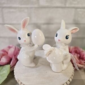 Target Spritz Retro Style White Ceramic Easter Bunnies Set Of 2 ~ 2024 NEW
